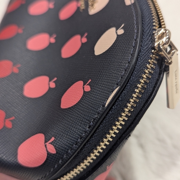 Kate Spade Black Cosmetic Pouch with Pink Apples - Picture 2 of 4